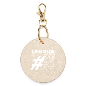 Unique Hashtag Typography - Round Keyring - oyster - Front