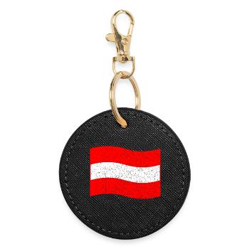 Vintage Austria flag - Round Keyring - black - Front