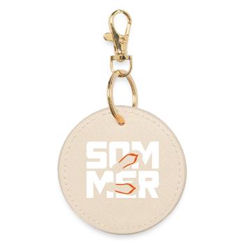Sommer Flip Flops Camping Urlaub Strand Fun Sonne - Runder Schlüsselanhänger - Auster - Vorne