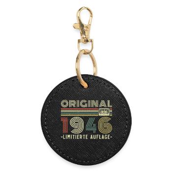 Original 1946 Vintage Anniversaire Rétro - Porte-clés rond - noir - Devant