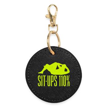 Fitness Fanatics Sit-Ups 110% Calisthenics Gym - Round Keyring - black - Front