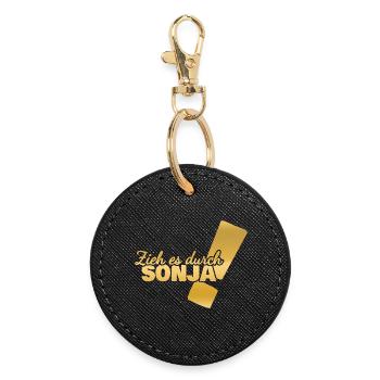 Prénom Sonja - Porte-clés rond - noir - Devant