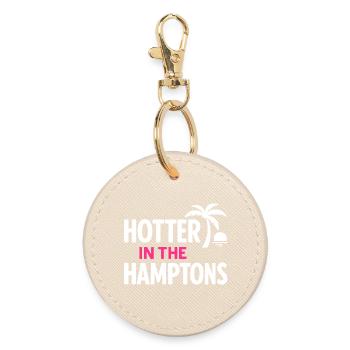 Hotter in the Hamptons Summer Design - Round Keyring - oyster - Front