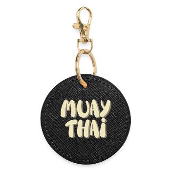 Muay thaï - Porte-clés rond - noir - Devant