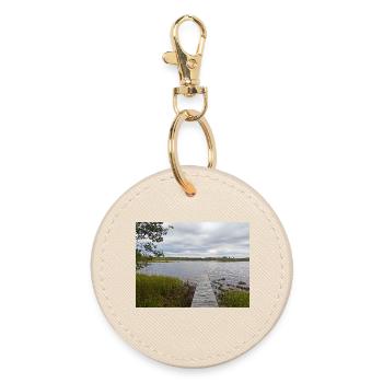 The Majesty of Coastal Fishing - Round Keyring - oyster - Front