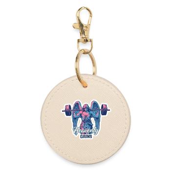 Heavenly Gains Neon Angel Fitness Design - Porte-clés rond - huître - Devant