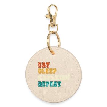 Eat Sleep Kayaking Repeat - Runder Schlüsselanhänger - Auster - Vorne