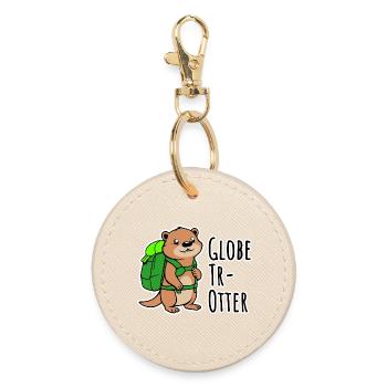 Ein kleiner Otter auf Weltreise - Globe Tr-Otter - Runder Schlüsselanhänger - Auster - Vorne