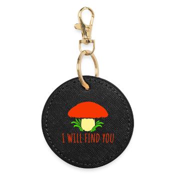 Pilz Je te trouverai Lustig Humour Spruch - Porte-clés rond - noir - Devant