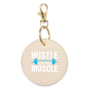Bodybuilding Fitness Vintage Gym Athleten Workout - Runder Schlüsselanhänger - Auster - Vorne