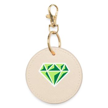 Diamant (Edelstein Brillant Symbol / NEG Gre 3C) - Runder Schlüsselanhänger - Auster - Vorne