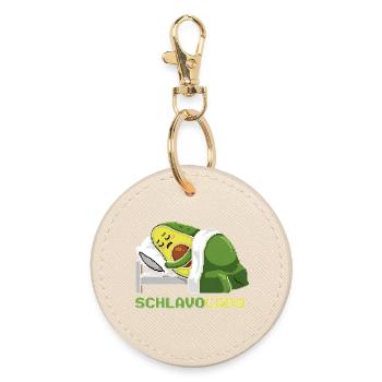 Schlavocado Avocado Schlafshirt Sleep Comfy Gesche - Runder Schlüsselanhänger - Auster - Vorne