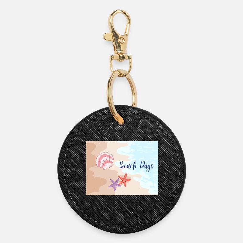 Beach Days Beach Motifs Starfish - Round Keyring - black