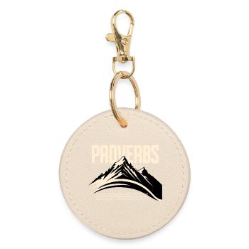 Proverbs 3 5 6 Trust Mr. Berg Faith - Round Keyring - oyster - Front