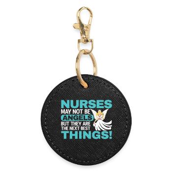 nurse - Round Keyring - black - Front