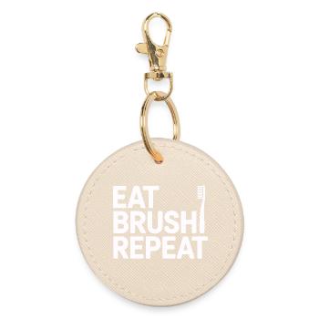 Dentist Practice Oral Health Design - Round Keyring - oyster - Front