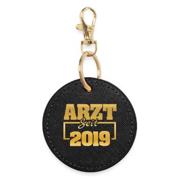 2019 - Round Keyring - black - Front
