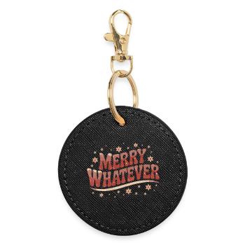 Drôle de Noël motif Noël grouch - Porte-clés rond - noir - Devant