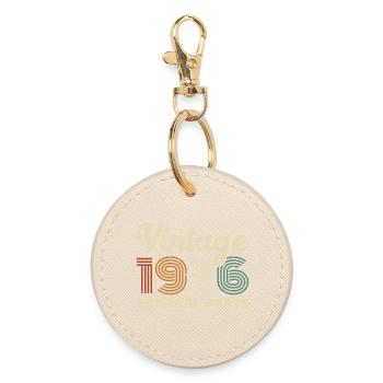 50 Years 1976 Vintage Retro Birthday Gift - Round Keyring - oyster - Front