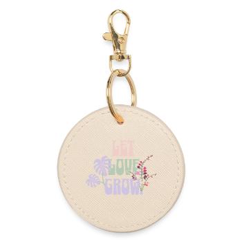Laissez l’amour grandir – Design rétro botanique - Porte-clés rond - huître - Devant