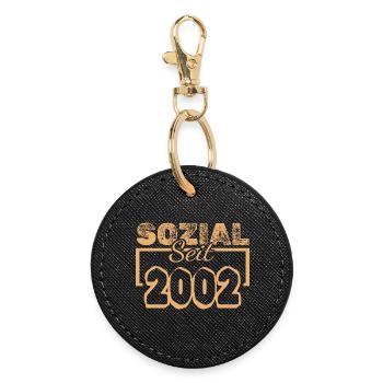 Travailleur social 2002 - Porte-clés rond - noir - Devant