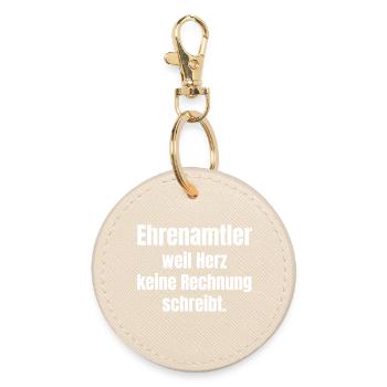 Volunteering with heart – No bill - Round Keyring - oyster - Front