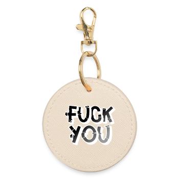 Fuck you - Runder Schlüsselanhänger - Auster - Vorne