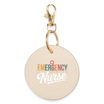 Emergency Nurse Emergency Design - Round Keyring - oyster - Front