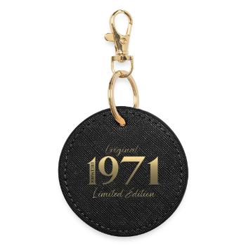 54th Birthday Original December Born 1971 - Round Keyring - black - Front