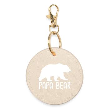 Papa Bear - Runder Schlüsselanhänger - Auster - Vorne