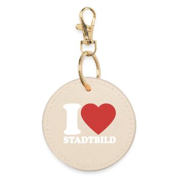 I Love Stadtbild - für Vielfalt und Toleranz - Runder Schlüsselanhänger - Auster - Vorne