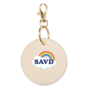 Redeemed Rainbow Bible Christian Faith Jesus - Round Keyring - oyster - Front