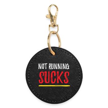 Not Running Sucks - Round Keyring - black - Front
