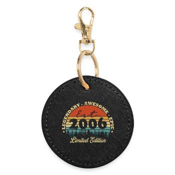 Legendary since 2006 – Vintage Birthday Gift - Round Keyring - black - Front