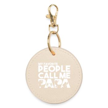 My Favorite People Call Me Papa Paintball Dad - Round Keyring - oyster - Front