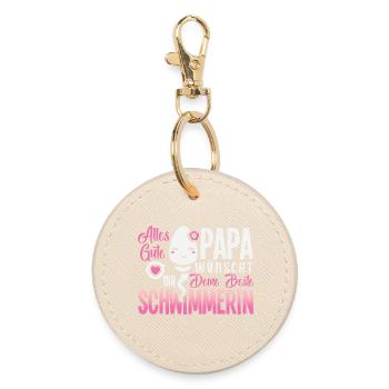 Alles Gute Papa wünscht dir dein bester Schwimmer - Runder Schlüsselanhänger - Auster - Vorne