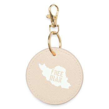 Iran Freedom Free Iran - Round Keyring - oyster - Front