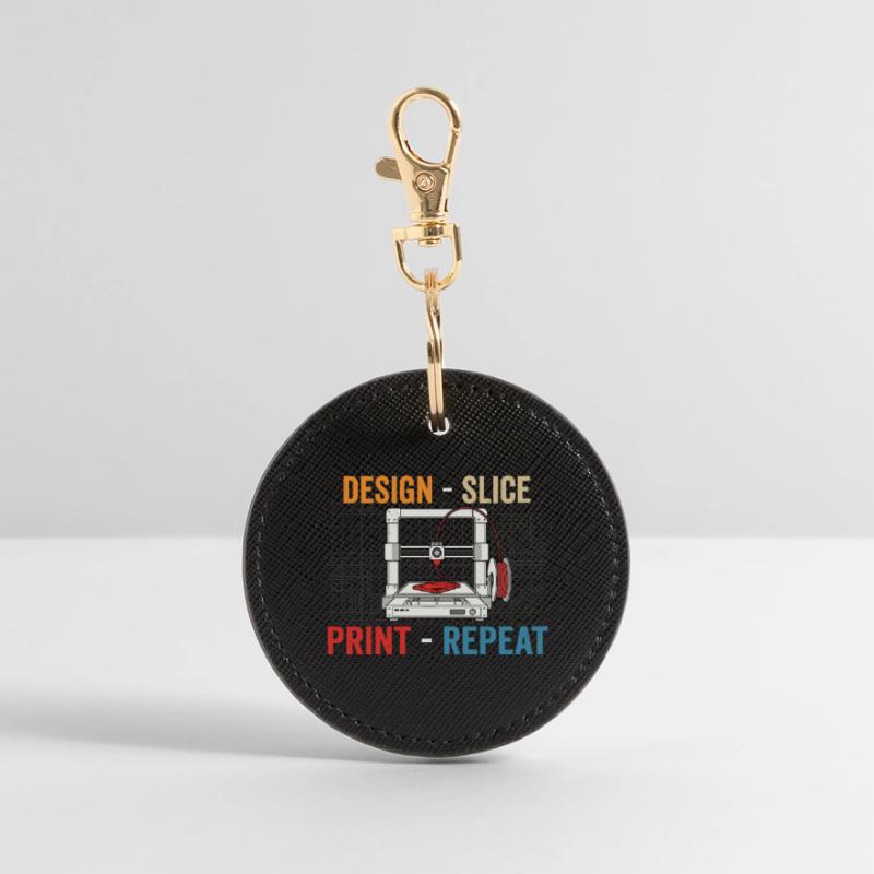 3D-Druck Evolution – Design Slice Print Repeat Runder Schlüsselanhänger