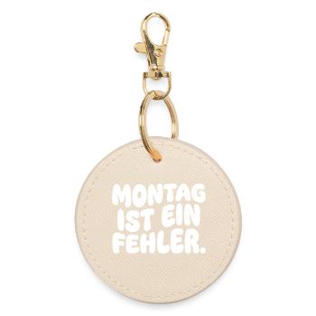 Monday is a mistake - Round Keyring - oyster - Front