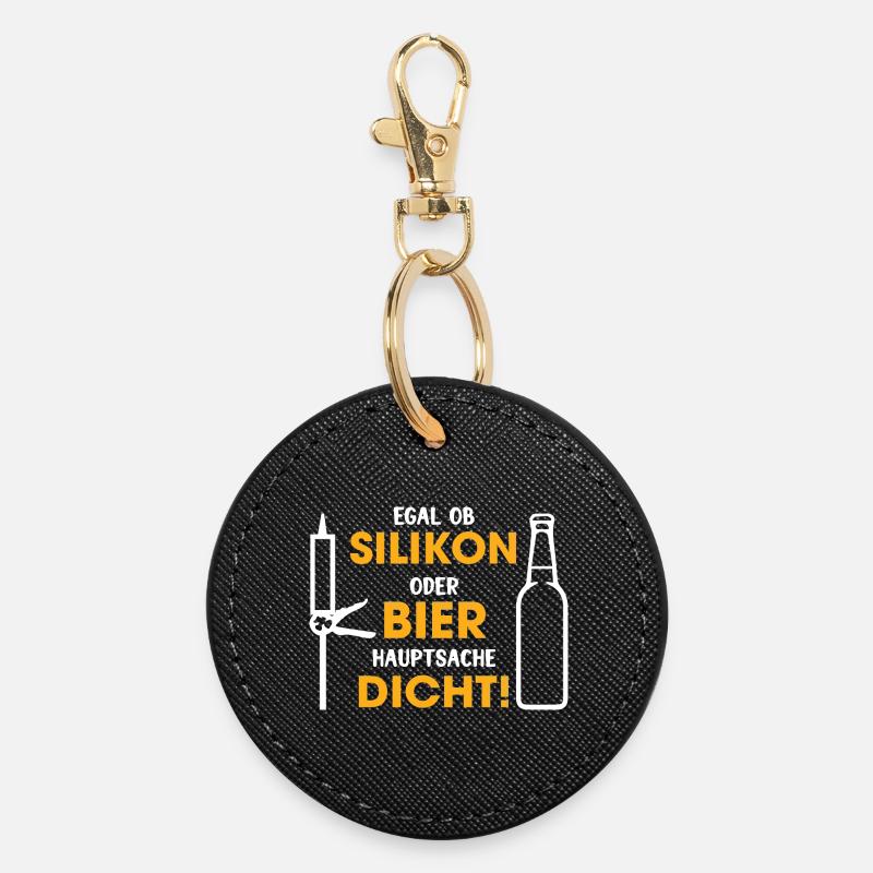Silicone or beer – the main thing is that it is tight - Round Keyring - black