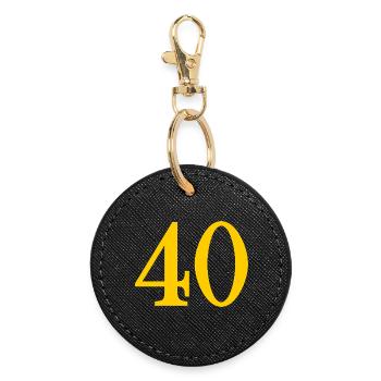 40. 40 YEARS. 40th ANNIVERSARY. 40 YEARS ANNIVERSARY. - Round Keyring - black - Front