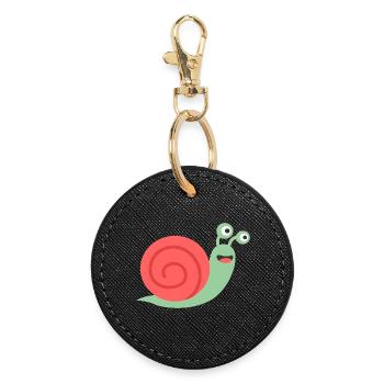 Conception de bandes dessinées d’escargots mignons pour bébés et enfants - Porte-clés rond - noir - Devant