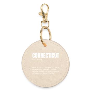 Connecticut Attitude Glyph - Runder Schlüsselanhänger - Auster - Vorne