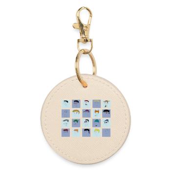 All Faces So Far Collection No. 1 - Round Keyring - oyster - Front