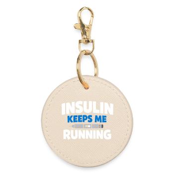 Blood Sugar Insulin Support Type One Pride - Round Keyring - oyster - Front