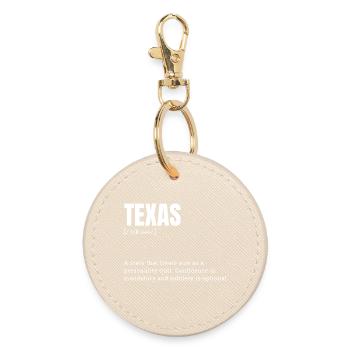 Typographie grand format du Texas Humour - Porte-clés rond - huître - Devant