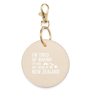 Fatigué de me réveiller et de ne pas être en Nouvelle-Zélande - Porte-clés rond - huître - Devant