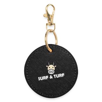 SURF & TURF - Round Keyring - black - Front