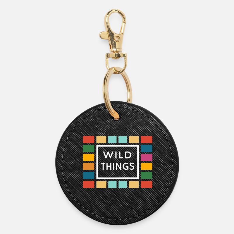 Wild Things Bunte Rahmen - Runder Schlüsselanhänger - Schwarz