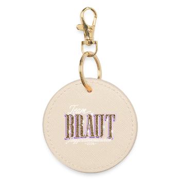 Team Bride Hen Party Bachelorette Party 2026 - Round Keyring - oyster - Front